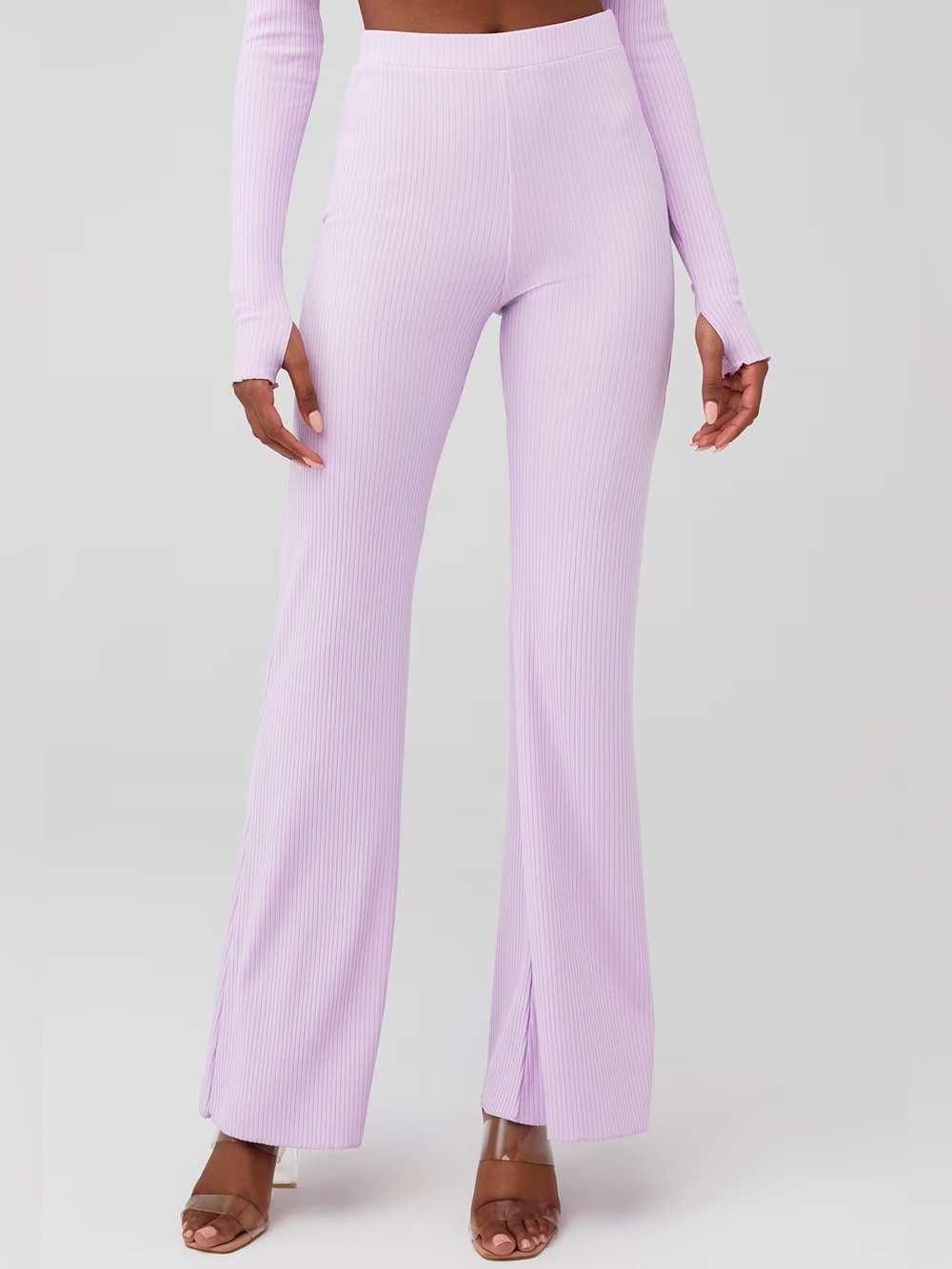 Show Me Your Mumu Lilac Layer Up Ribbed Pants S
